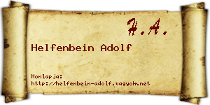 Helfenbein Adolf névjegykártya